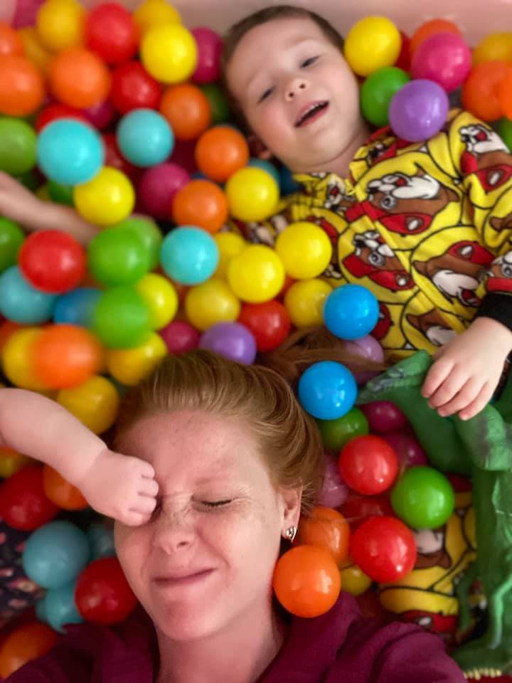 My wife and the kiddos, taking my daughters abuse!